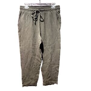 Roan & Ryan 100% Sage Cotton Gauzy Pull-On Pants‎ Size Large Boho Lagenlook